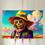 Impressão Em Tela Espantalho Fazenda Halloween Makeup Hat Colorir<br><div class="desc">Um menino com uma fantasia espantalho,  uma maquiagem engraçada com um chapéu de palha em cores brilhantes contra o fundo de um campo de flores. Muito brilhante,  colorido e divertido. (Consulte também outras novas coleções para obter mais opções)</div>