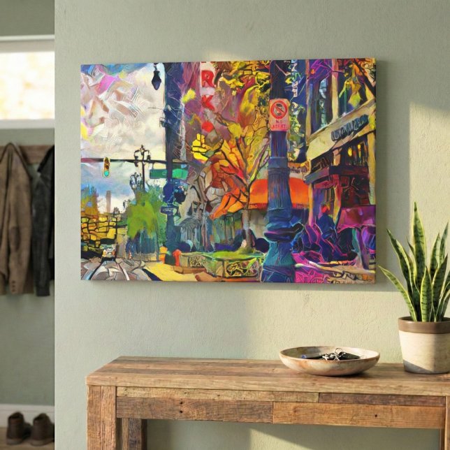 Impressão Em Tela Espectro de Urbanidade Abstrato de Detroit (Detroit's Bold Side)