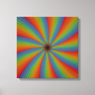 Impressão Em Tela Espectro Giratório – Espiral Cromática Radiante