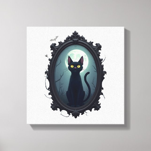 Impressão Em Tela Espelho de Gato Assombrado (Frente)