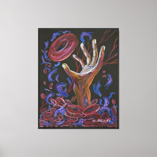 Impressão Em Tela Esperança - Sensibilização para a Dor das Células  (Frente)