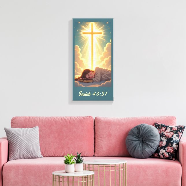 Impressão Em Tela Esperando no Senhor  (Insitu(Sala de estar))