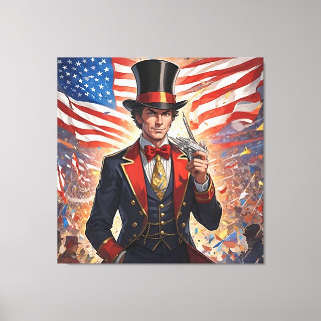 Impressão Em Tela Espetáculo Mágico Patriótico (Frente)