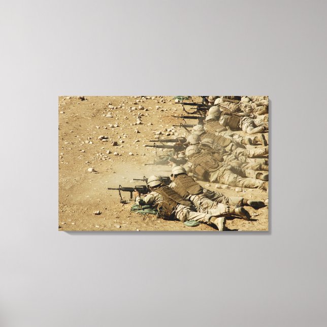 Impressão Em Tela Espingardas M-4 e M-16A2 do Marinho norte-american (Frente)