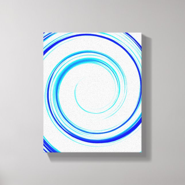 Impressão Em Tela Espiral Azul (Frente)
