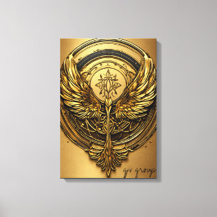 Impressão Em Tela "Espírito Águia Feroz - T-Shirt Negrito e Majestos