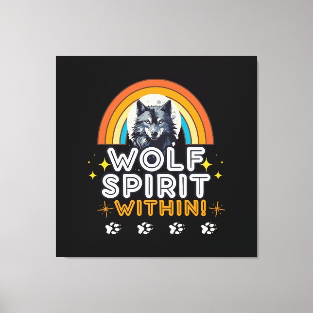 Impressão Em Tela Espírito de Lobo Interior (Frente)