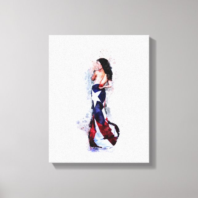 Impressão Em Tela Espírito de Puerto RIco (Frente)