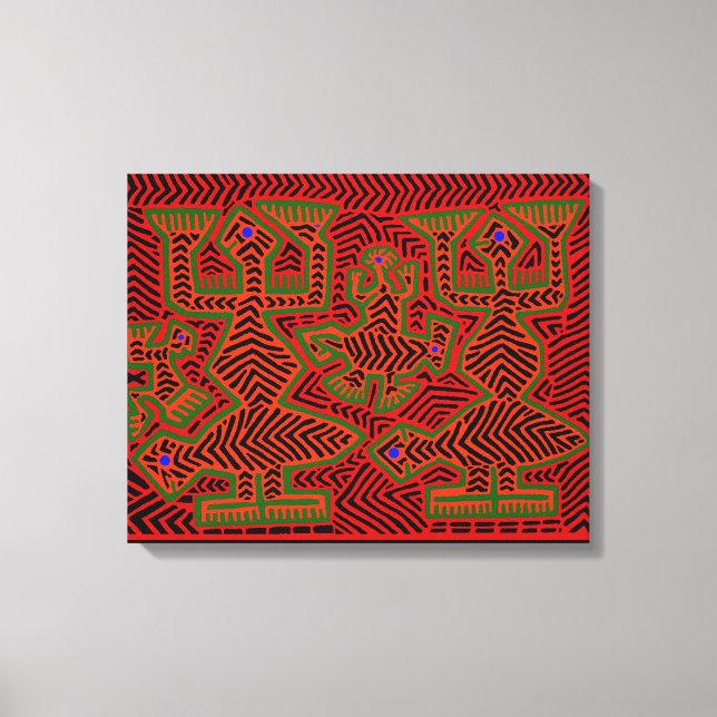 Impressão Em Tela Espíritos do Xamã indiano Kuna (Frente)