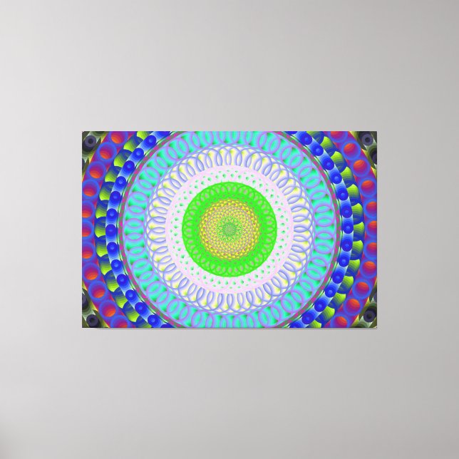 Impressão Em Tela Espiritual cor-de-rosa Círculo de mandala Esticada (Frente)