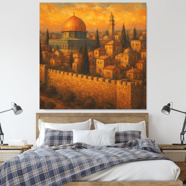 Impressão Em Tela Esplendor Eterno de Jerusalém (Insitu(Quarto))
