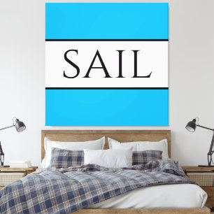 Impressão Em Tela Esportes de SAIL Amplos Azure Azure Azure Azul - E