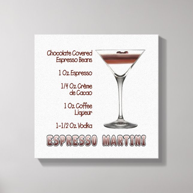 Impressão Em Tela Espresso Martini Cocktail Recebe art 12"x12" (Frente)