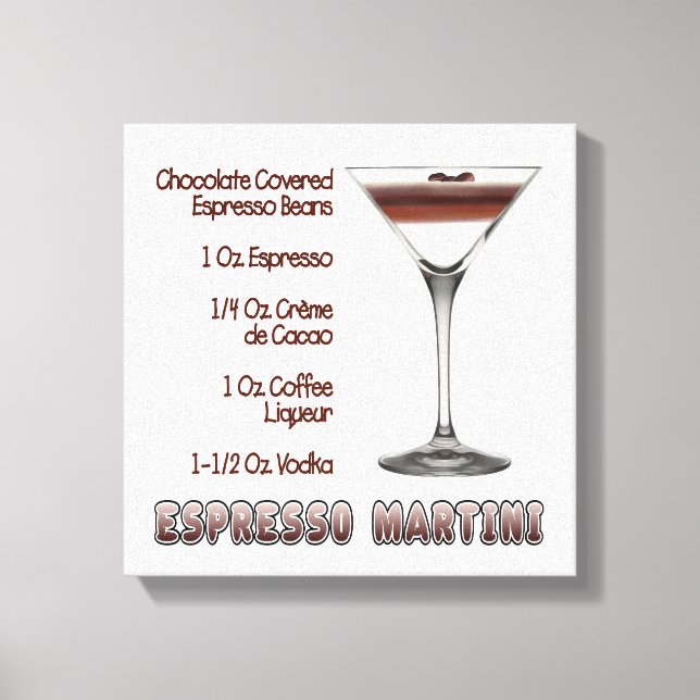 Impressão Em Tela Espresso Martini Cocktail Recebe art 12"x12" (Frente)