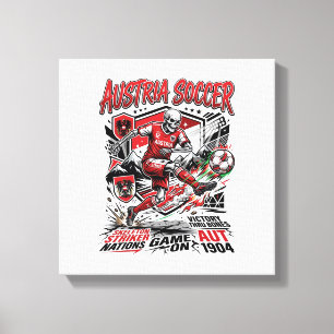 Impressão Em Tela Esqueleto de Futebol da Áustria Poster Sty