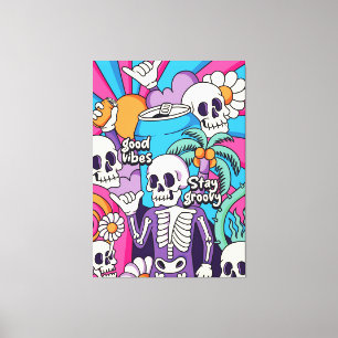 Impressão Em Tela Esqueleto de Groovy