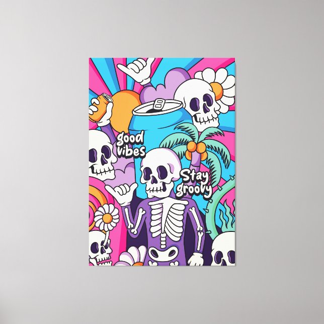 Impressão Em Tela Esqueleto de Groovy (Frente)