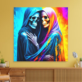 Impressão Em Tela Esqueletos embrulhados num arco-íris