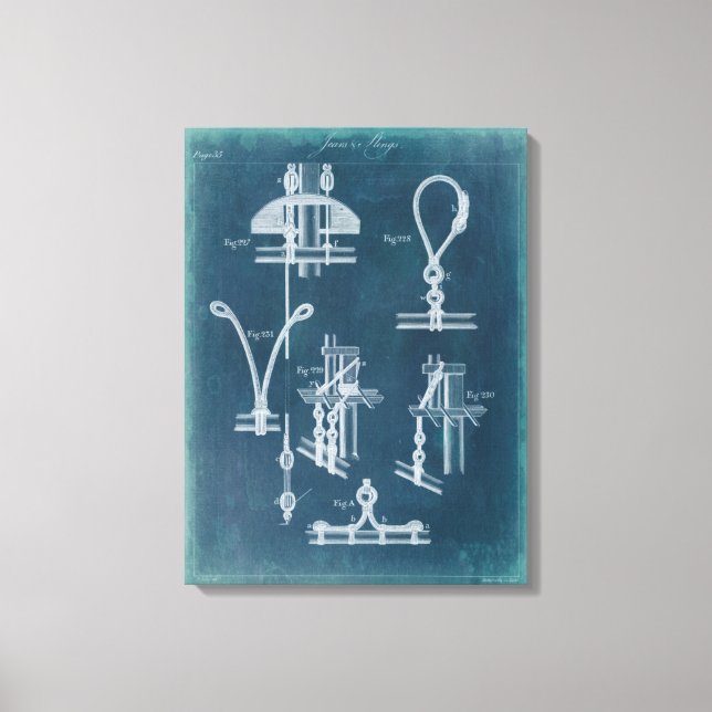 Impressão Em Tela Esquema de Detalhes Náuticos IV (Frente)