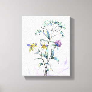 Impressão Em Tela Esquema de flor selvagem - Arte floral minimalista