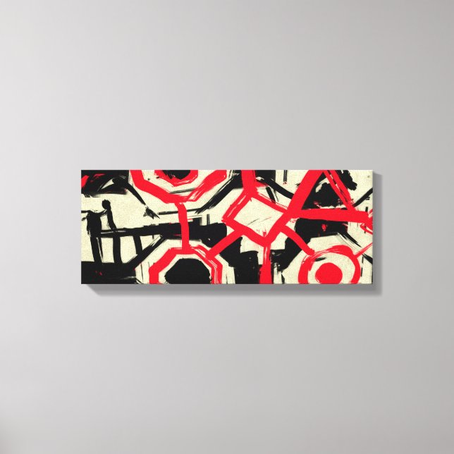 Impressão Em Tela Esquema preto e branco e vermelho do trombo (Frente)