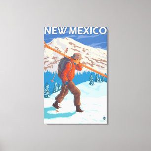 Impressão Em Tela Esquiador que leva SkisNew México