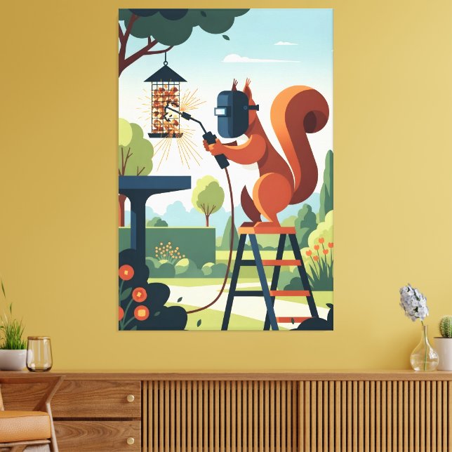 Impressão Em Tela Esquilo engraçado (Insitu(Sala de estar))