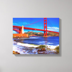 Impressão Em Tela Esta é uma imagem de HDR de 3 tiros do Golden Gat