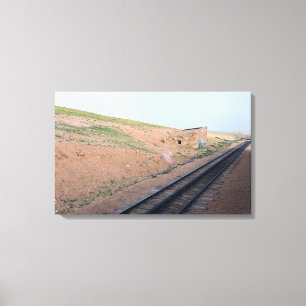 Impressão Em Tela Estação ao Longo da Ferrovia Histórica de Engrenag