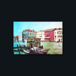 Impressão Em Tela Estação de Vaporetto em Veneza<br><div class="desc">Esta bela tela mostra uma pintura impressionista de uma estação vaporetto,  da famosa "A Cidade Mais Romântica do Mundo" - Veneza,  Itália.</div>