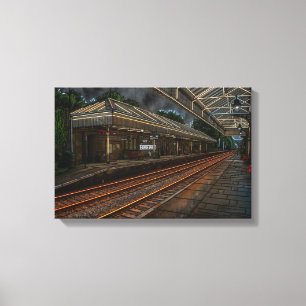 Impressão Em Tela Estação Ferroviária de Hebden Bridge Arte Neon Vin
