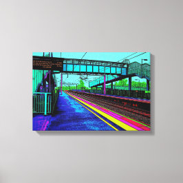 Impressão Em Tela Estação Ferroviária de Tile Hill em Estilo Pop Art