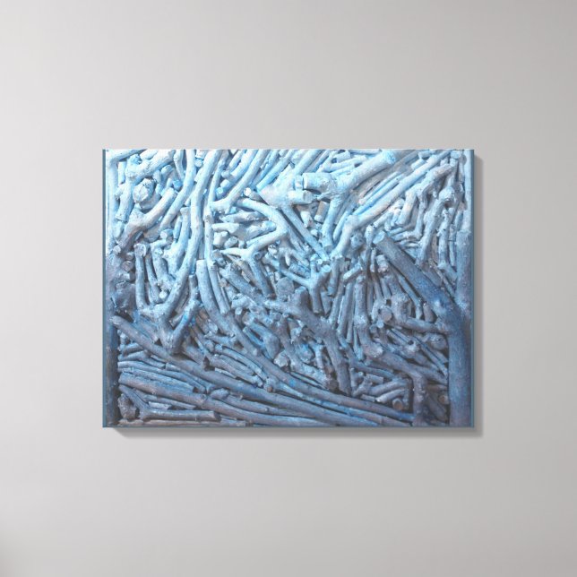 Impressão Em Tela Estacas: Azul (Frente)