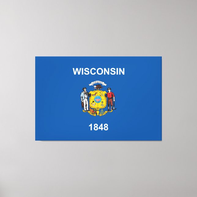 Impressão Em Tela Estado de bandeira do Wisconsin (Frente)