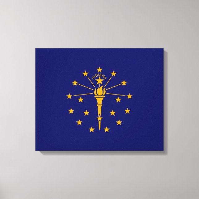 Impressão Em Tela Estado de Indiana Flag Design (Frente)
