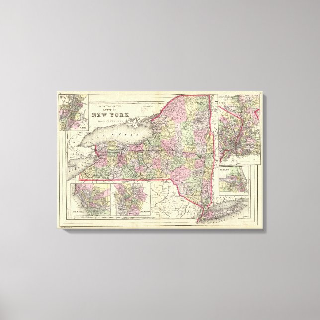 Impressão Em Tela Estado de Nova Iorque (Frente)