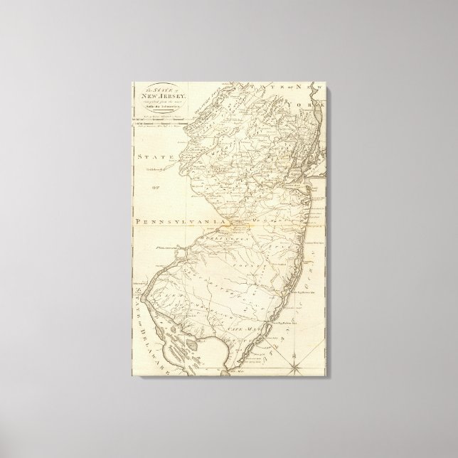 Impressão Em Tela Estado de Nova Jersey 2 (Frente)