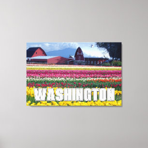 Impressão Em Tela Estado de Washington Campo de Tulipas