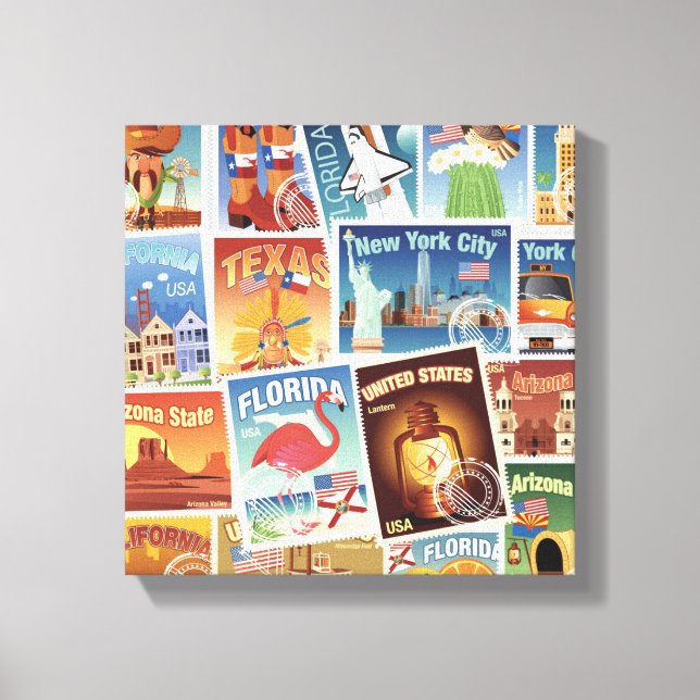 Impressão Em Tela Estados Unidos Cartazes (Frente)