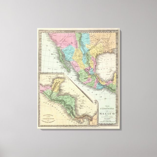 Impressão Em Tela Estados Unidos Do México (Frente)