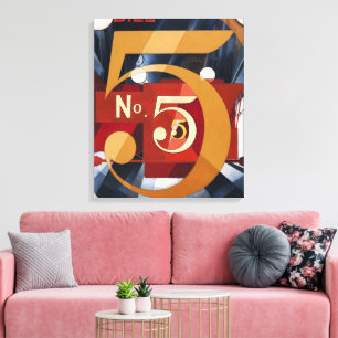 Impressão Em Tela Estampa Abstrata Art Déco Vintage Número 5 dos Ano