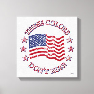 Impressão Em Tela Estas cores não correm! Bandeira Americana e Estr