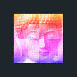 Impressão Em Tela Estátua Colorida De Rosto Buda Formada Por Linhas<br><div class="desc">O rosto de Siddhartha Gautama, Buda, com efeito entalhado. Imagem formada por linhas de largura variável. Dar ideia para pessoas que amam arte asiática e espiritualidade.</div>