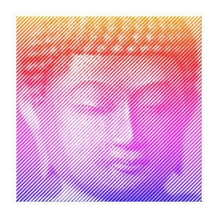 Impressão Em Tela Estátua Colorida De Rosto Buda Formada Por Linhas