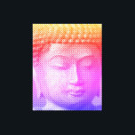 Impressão Em Tela Estátua Colorida De Rosto Buda Formada Por Linhas<br><div class="desc">O rosto de Siddhartha Gautama, Buda, com efeito entalhado. Imagem formada por linhas de largura variável. Dar ideia para pessoas que amam arte asiática e espiritualidade.</div>