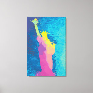 Impressão Em Tela Estátua da liberdade da aguarela