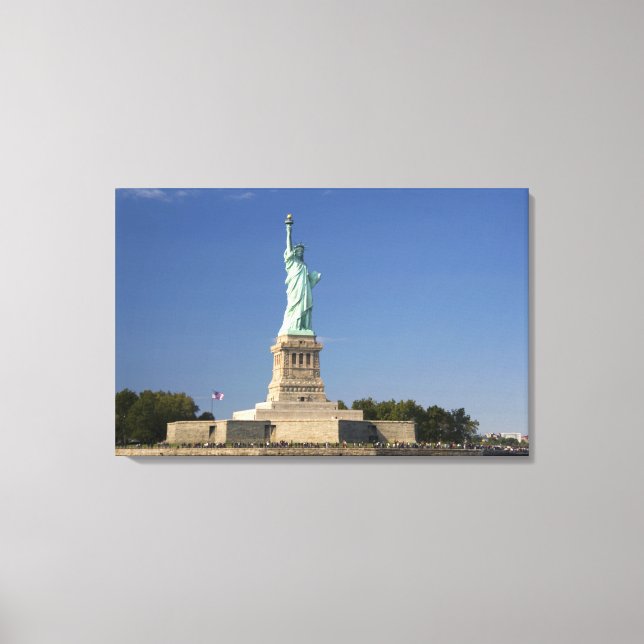 Impressão Em Tela Estátua da Liberdade na Ilha da Liberdade em Nova (Frente)