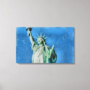 Impressão Em Tela Estátua da liberdade, pintura de aquarelas de Nova