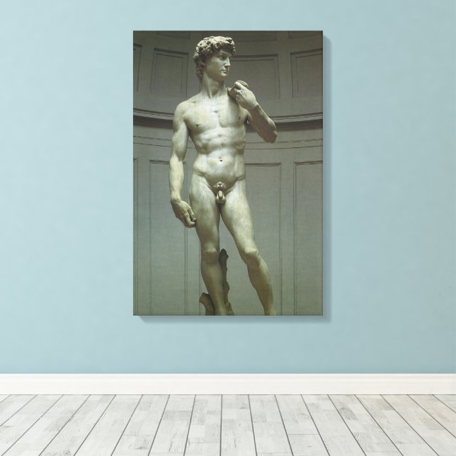 Impressão Em Tela Estátua de Davi de Michelangelo (Insitu(piso de madeira))