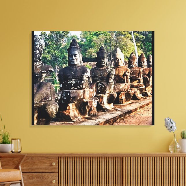 Impressão Em Tela Estátuas de Deus de Angkor Thom (Insitu(Sala de estar))